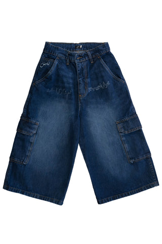 Blue cargo jorts
