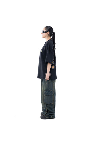 Technical Green Fade Wash Cargo Jeans 2.0