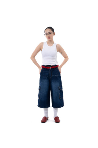 Blue cargo jorts