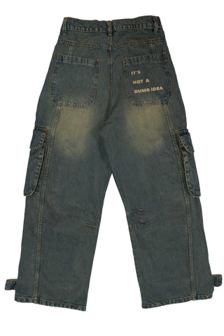 Technical Green Fade Wash Cargo Jeans 2.0
