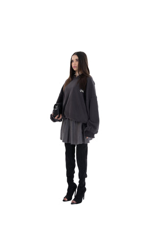 CHARCOAL REVERSIBLE BALLOON HOODIE