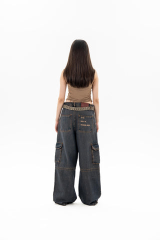 Rust Brown Token Cargo Jeans 3.0
