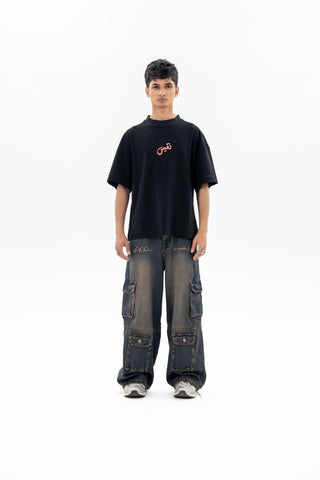 Rust Brown Token Cargo Jeans 3.0