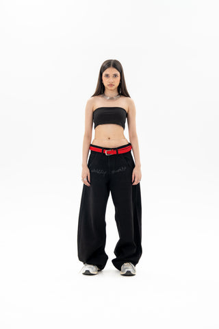 Jet Black Wide Leg Fit Jeans