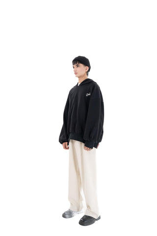 BLACK REVERSIBLE BALLOON HOODIE