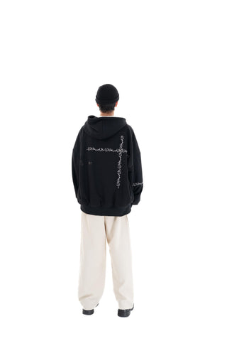 BLACK REVERSIBLE BALLOON HOODIE