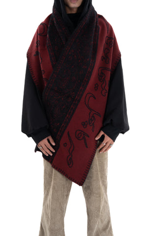 MAROON WOOL SCARF