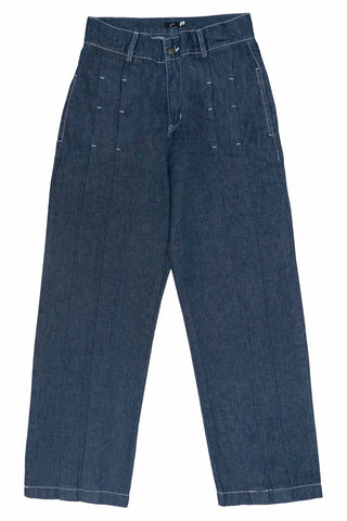 DENIM PLEATED PANTS