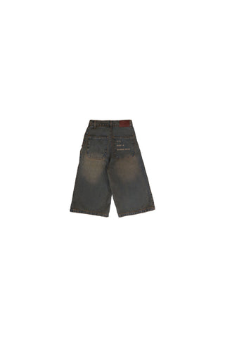 Rust wash jorts flat lay back