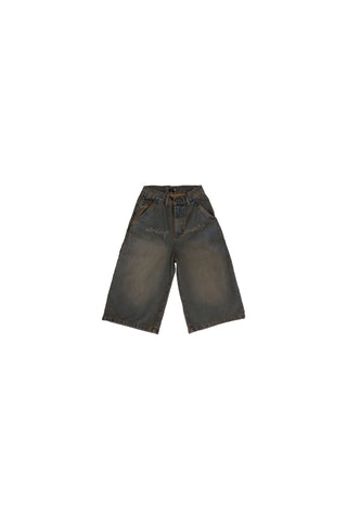 Rust wash jorts flat lay front