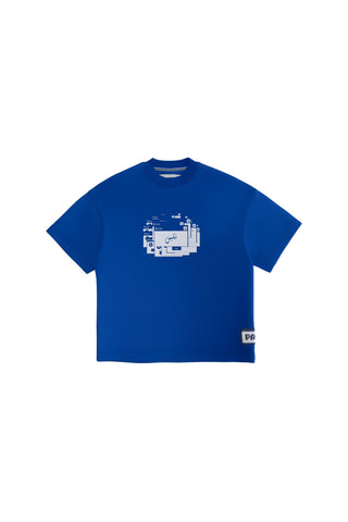 Royal blue 404 tee flat lay front