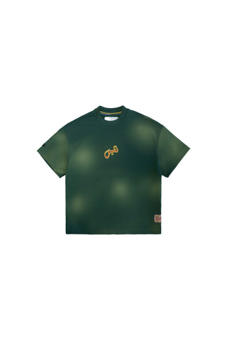 Green tee flat lay front