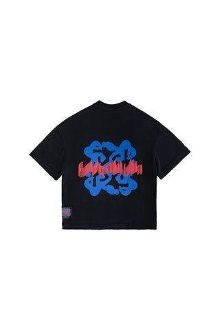 Emblem tee flat lay back