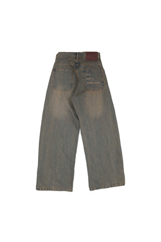 Light Vintage Brown Wash Wide Leg Fit Jeans 2.0 flat lay back