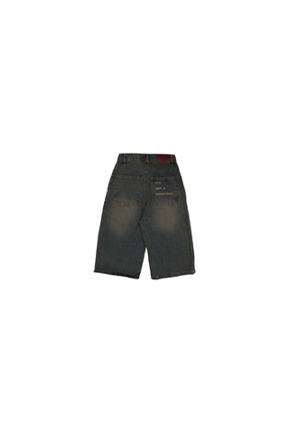Vintage jorts flat lay back